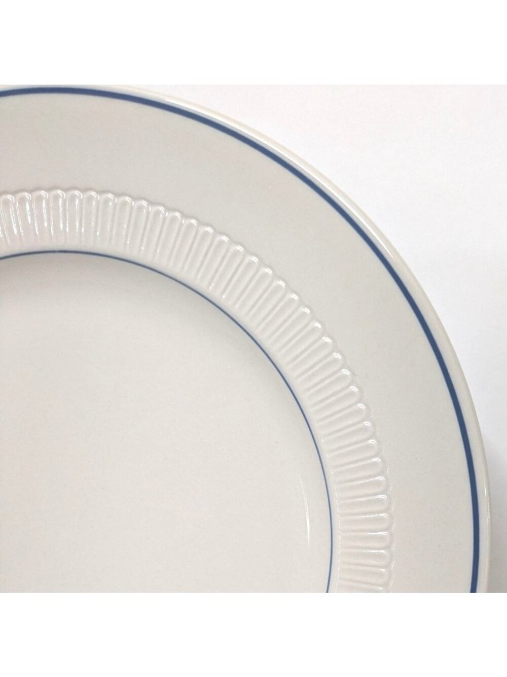 Syracuse China 10.5" Dinner Plate Blue Trim Ceramic Dining USA Vintage
